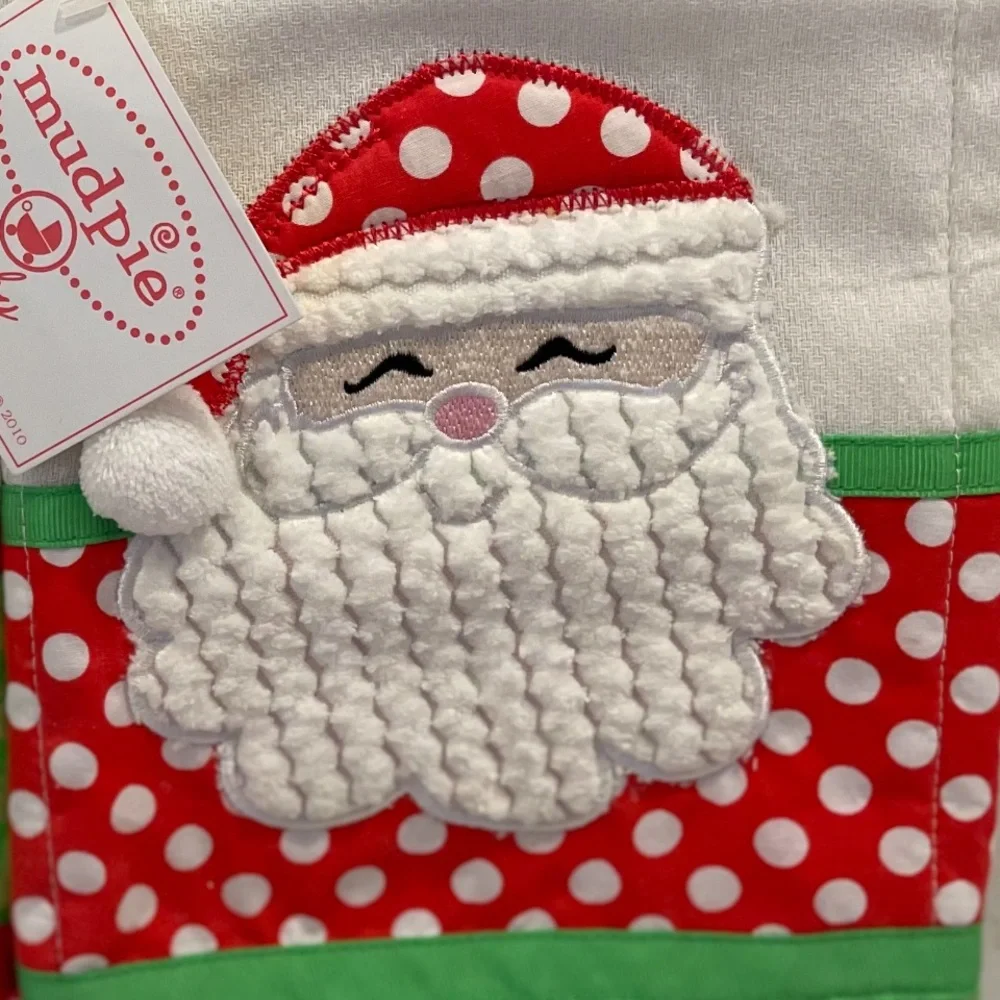 Santa and reindeer Mudpie burp cloths